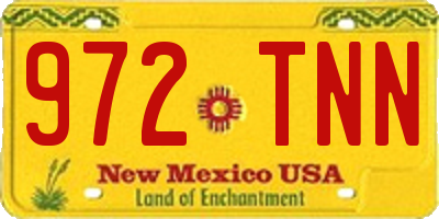NM license plate 972TNN