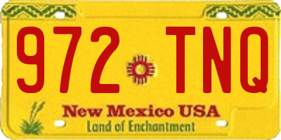 NM license plate 972TNQ