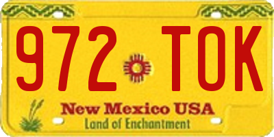 NM license plate 972TOK