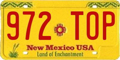 NM license plate 972TOP