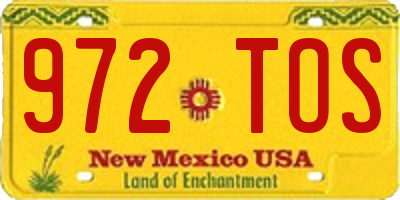 NM license plate 972TOS