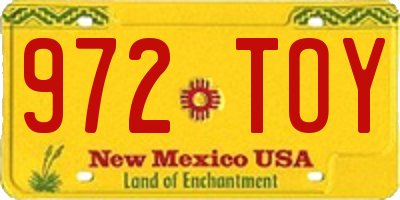 NM license plate 972TOY