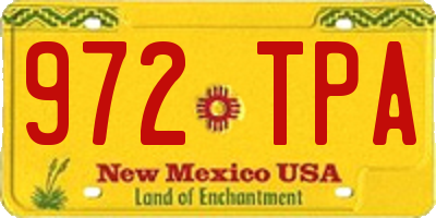 NM license plate 972TPA
