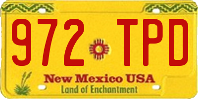 NM license plate 972TPD