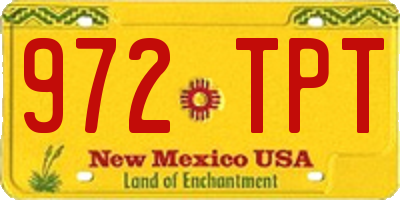 NM license plate 972TPT