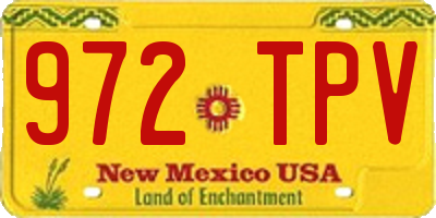 NM license plate 972TPV