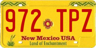NM license plate 972TPZ