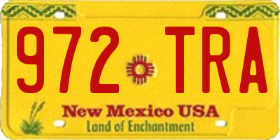 NM license plate 972TRA