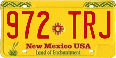 NM license plate 972TRJ