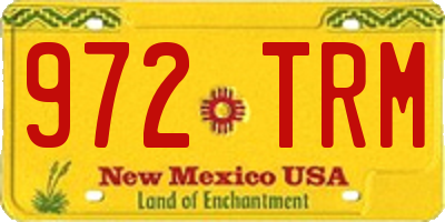 NM license plate 972TRM