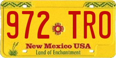 NM license plate 972TRO