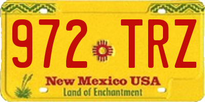 NM license plate 972TRZ