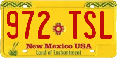 NM license plate 972TSL