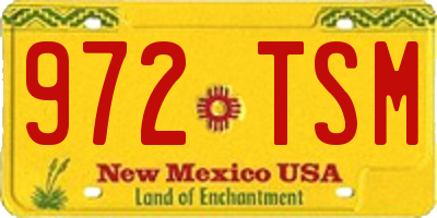 NM license plate 972TSM