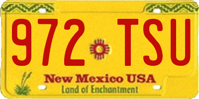 NM license plate 972TSU