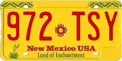 NM license plate 972TSY