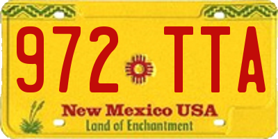 NM license plate 972TTA