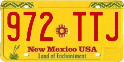 NM license plate 972TTJ
