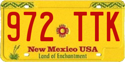 NM license plate 972TTK