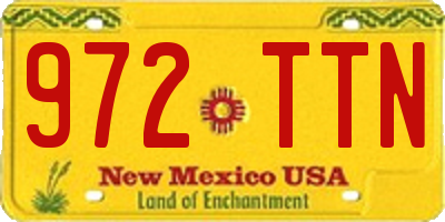 NM license plate 972TTN