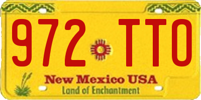 NM license plate 972TTO