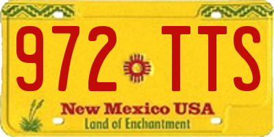 NM license plate 972TTS