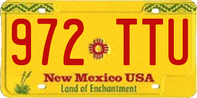 NM license plate 972TTU