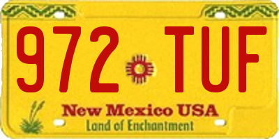 NM license plate 972TUF