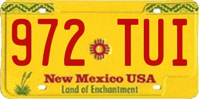 NM license plate 972TUI