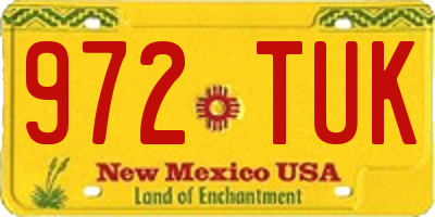 NM license plate 972TUK