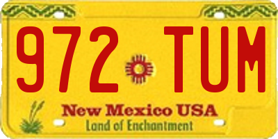 NM license plate 972TUM