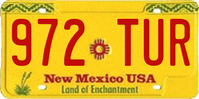 NM license plate 972TUR