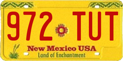 NM license plate 972TUT