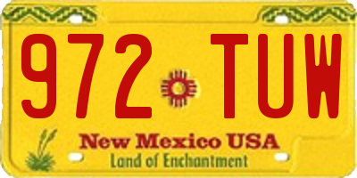 NM license plate 972TUW