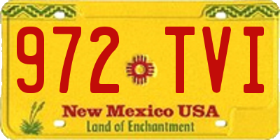 NM license plate 972TVI