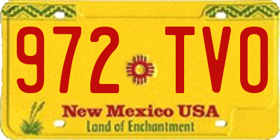 NM license plate 972TVO