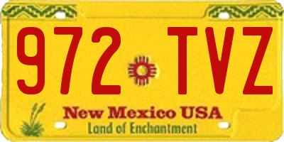 NM license plate 972TVZ