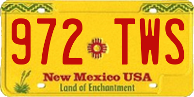 NM license plate 972TWS