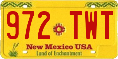 NM license plate 972TWT