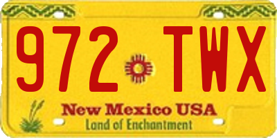 NM license plate 972TWX