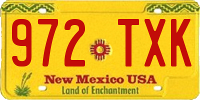 NM license plate 972TXK