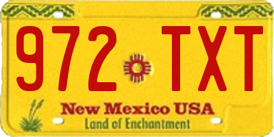 NM license plate 972TXT