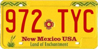 NM license plate 972TYC