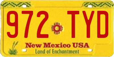 NM license plate 972TYD