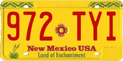 NM license plate 972TYI