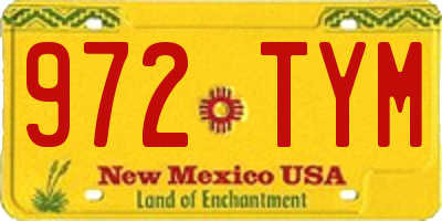 NM license plate 972TYM