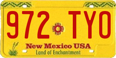 NM license plate 972TYO