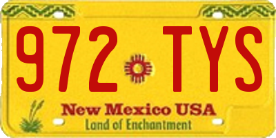 NM license plate 972TYS