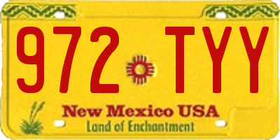 NM license plate 972TYY