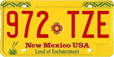 NM license plate 972TZE